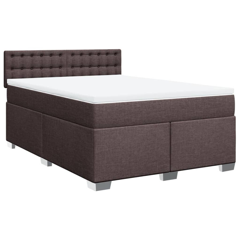 vidaXL Bett Boxspringbett mit Matratze Dunkelbraun günstig online kaufen