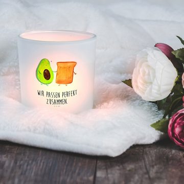 Mr. & Mrs. Panda Windlicht Avocado Toast - Transparent - Geschenk, Vegan, Veggie, Kerzenlicht, L (1 St), Gemütlich