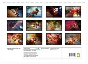 CALVENDO Wandkalender Instrumententräume - Die Geige (Premium, hochwertiger DIN A2 Wandkalender 2023, Kunstdruck in Hochglanz)