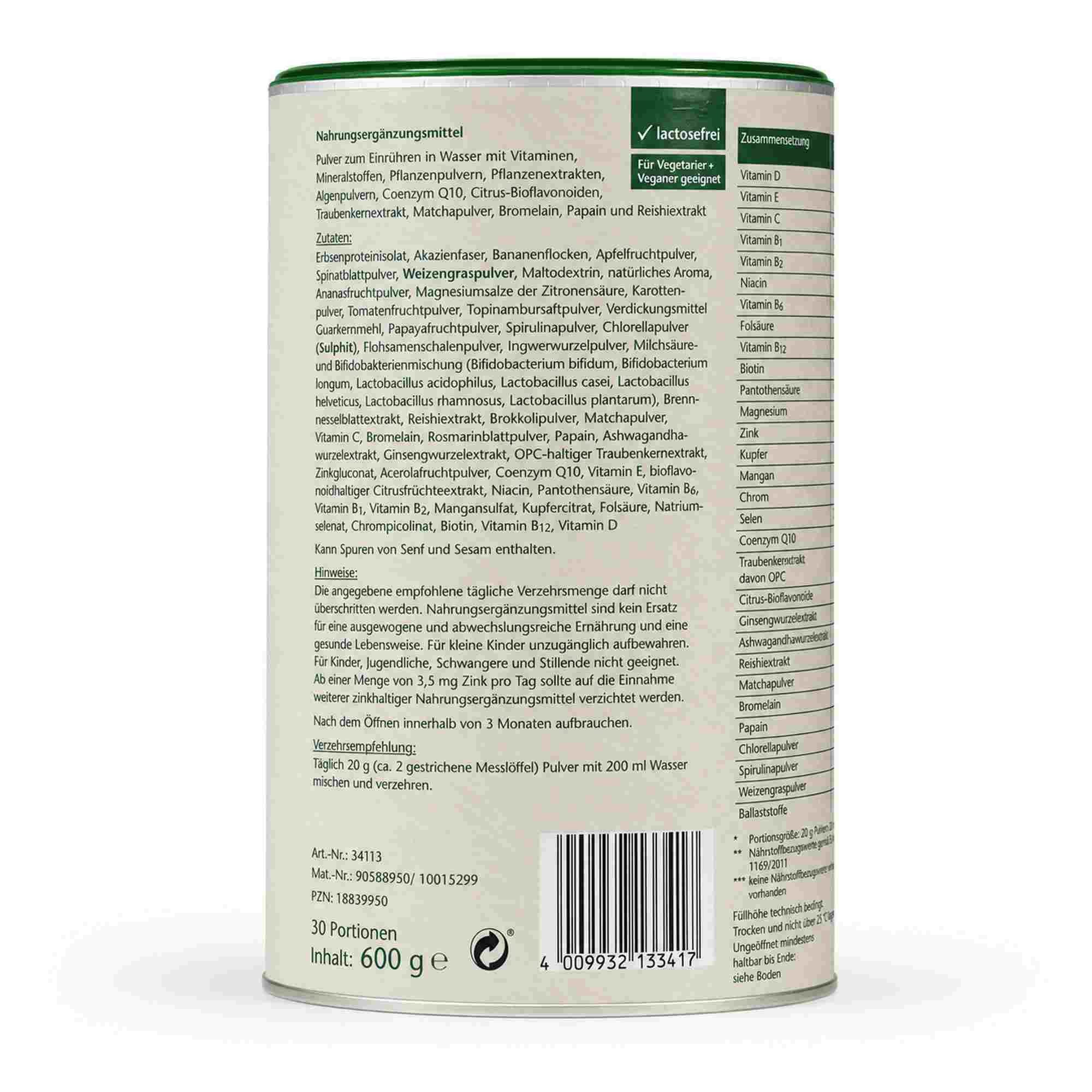 Doppelherz DOPPELHERZ Grünes Superfood pure Pulver 600g Pulver