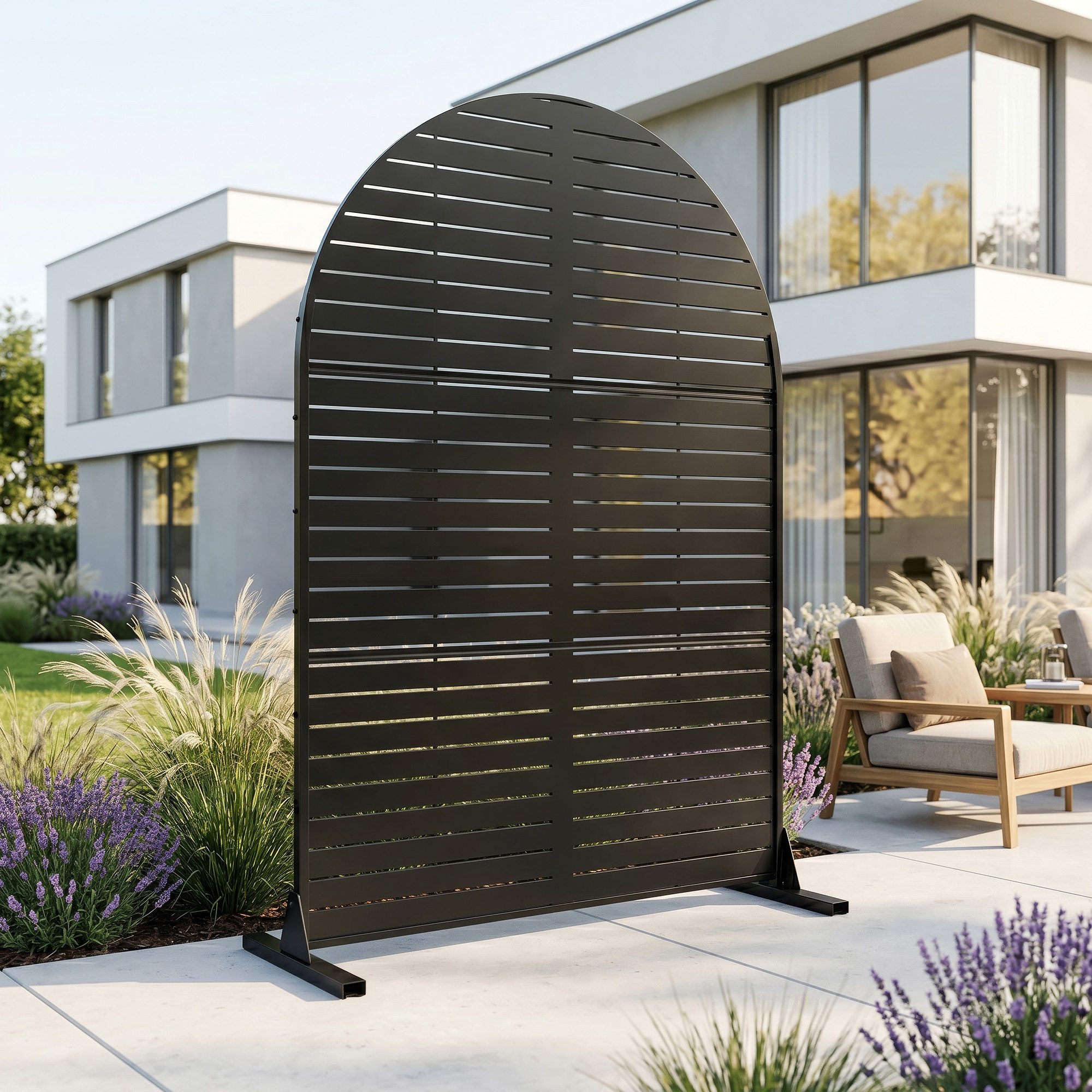 casa.pro Stellwand, »Nodepp« Rundbogenform 180 x 90 cm indoor outdoor Stahl Schwarz