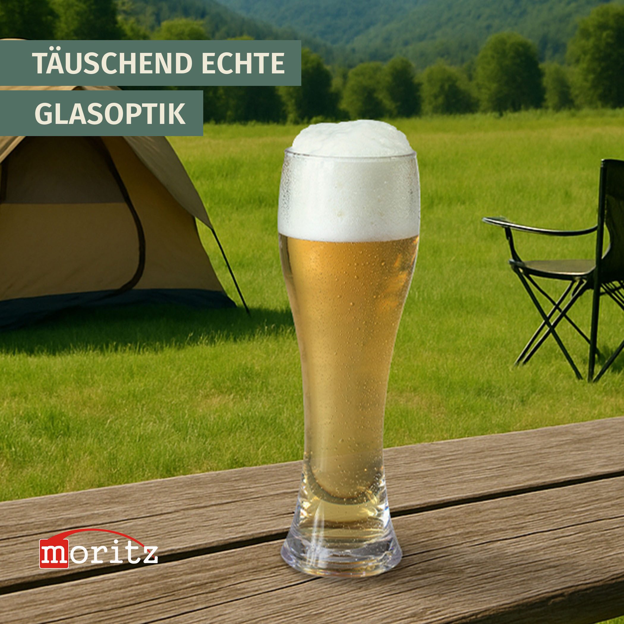 Moritz Bierglas Milano Weizenglas 2er Set Polycarbonat 500 ml bruchfest – Bild 3 von 5