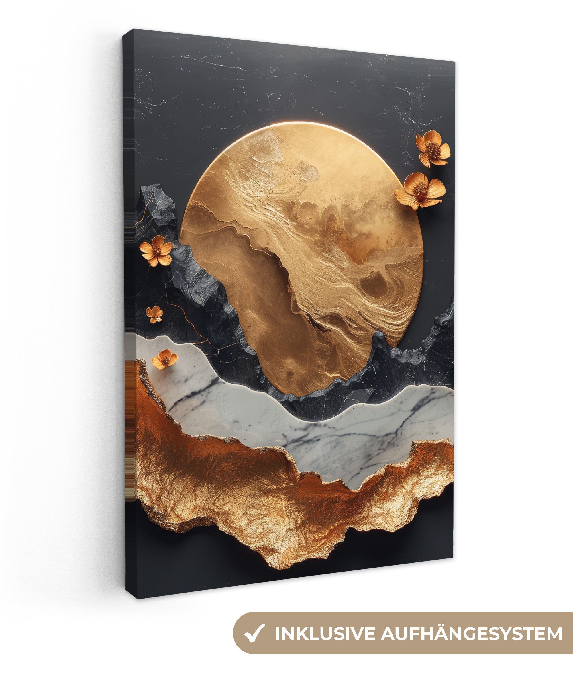 OneMillionCanvasses® Leinwandbild Kunst - Gold - Modern - Abstrakt, Fotodru günstig online kaufen