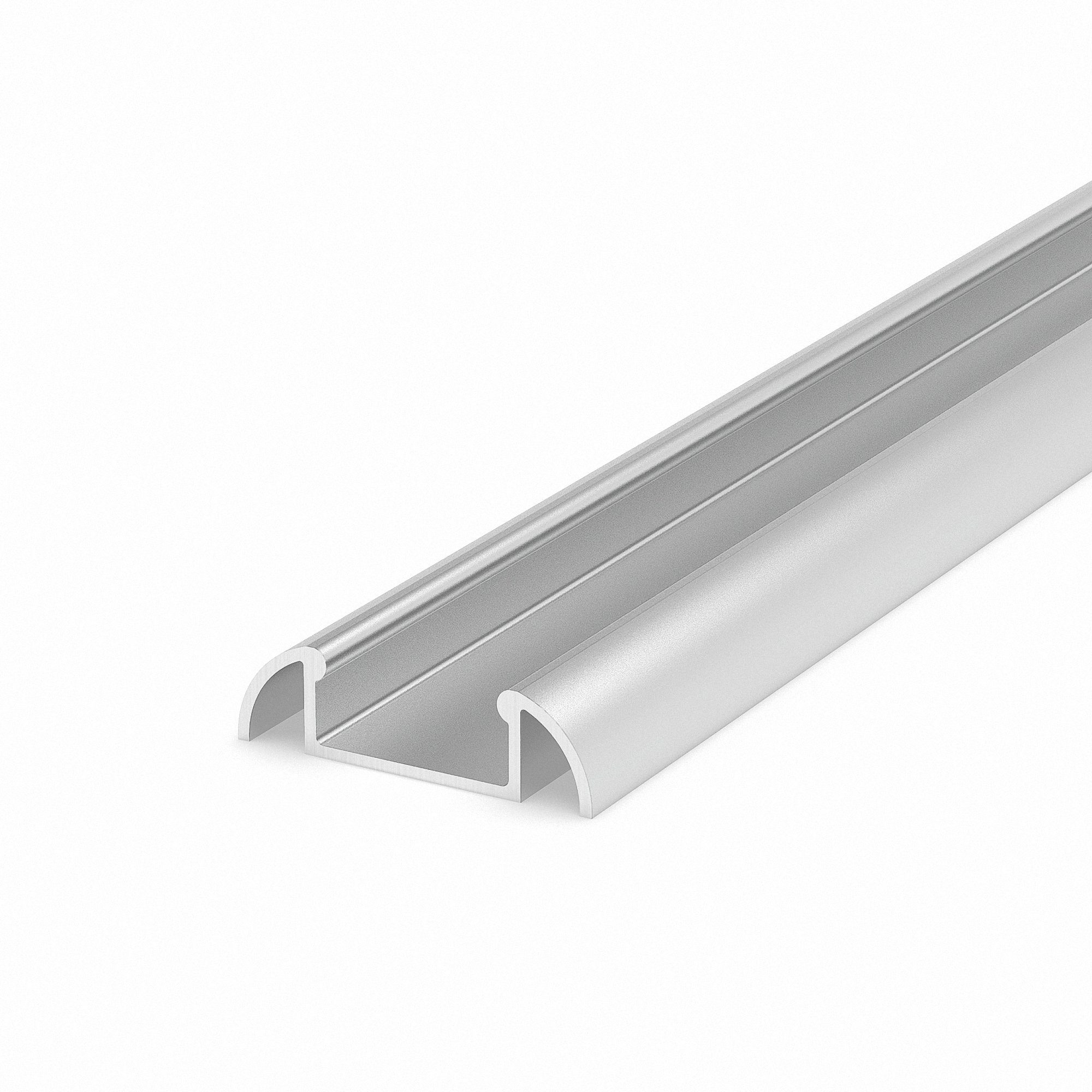Mextronic LED-Stripe-Profil silber Breite M2-1 Abdeckung in Streifen 100CM ohne bis 13,4mm für