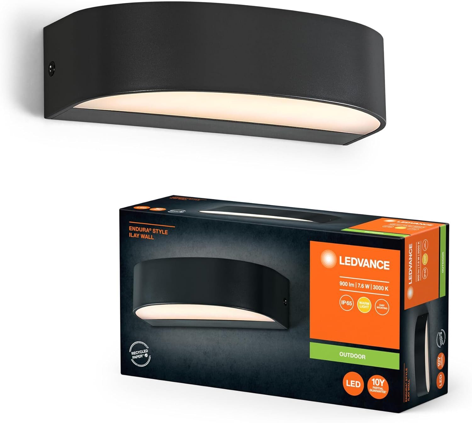Ledvance Ledvance Endura Style Ilay Wall Außenleuchte 7,6W Wandleuchte d.grau