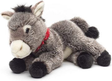 Uni-Toys Kuscheltier Esel mit Halstuch, liegend - 28 cm (Länge) - Plüsch-Pferd, Plüschtier, zu 100 % recyceltes Füllmaterial