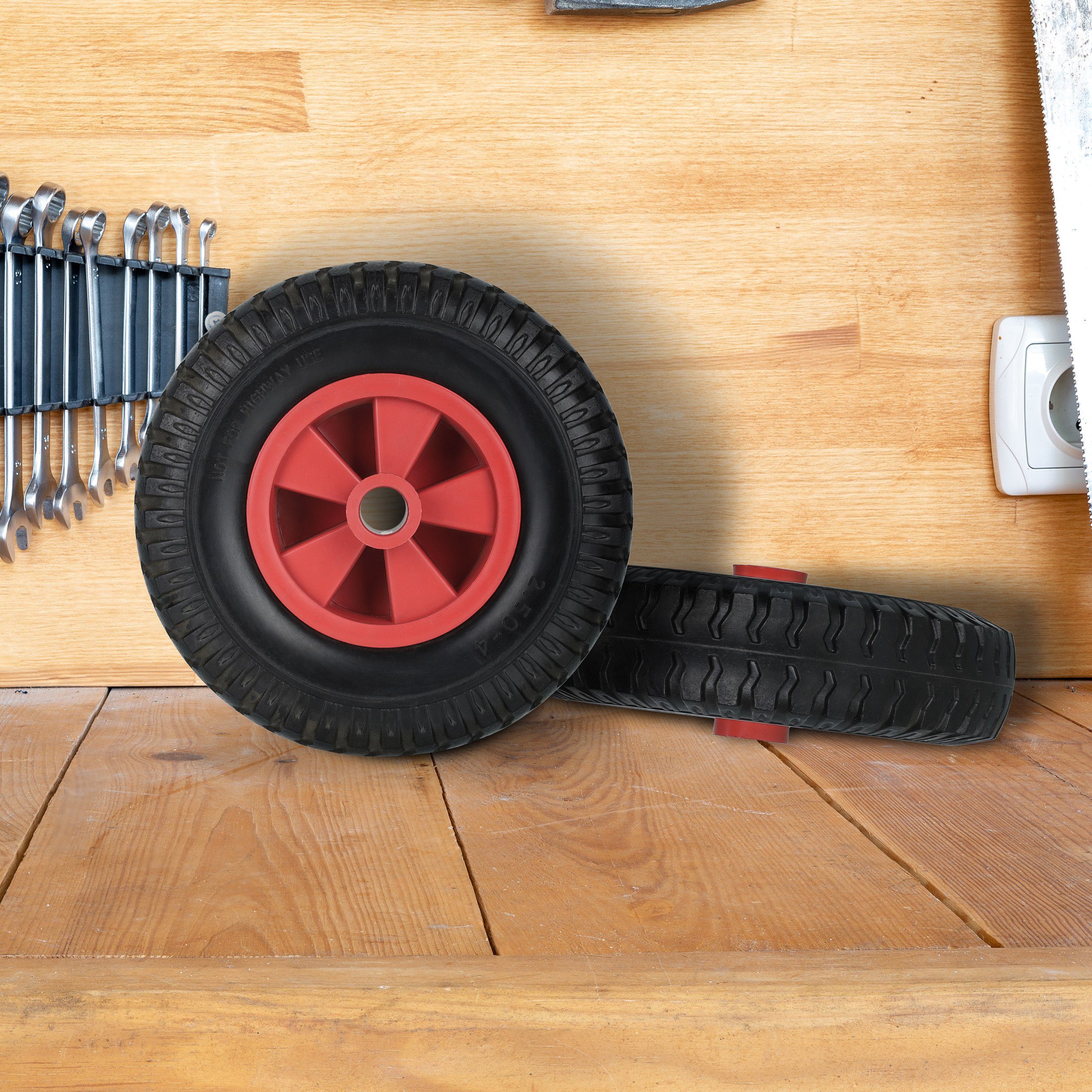 relaxdays Schubkarren-Rad Schubkarrenrad 2.50-4 im 2er Set