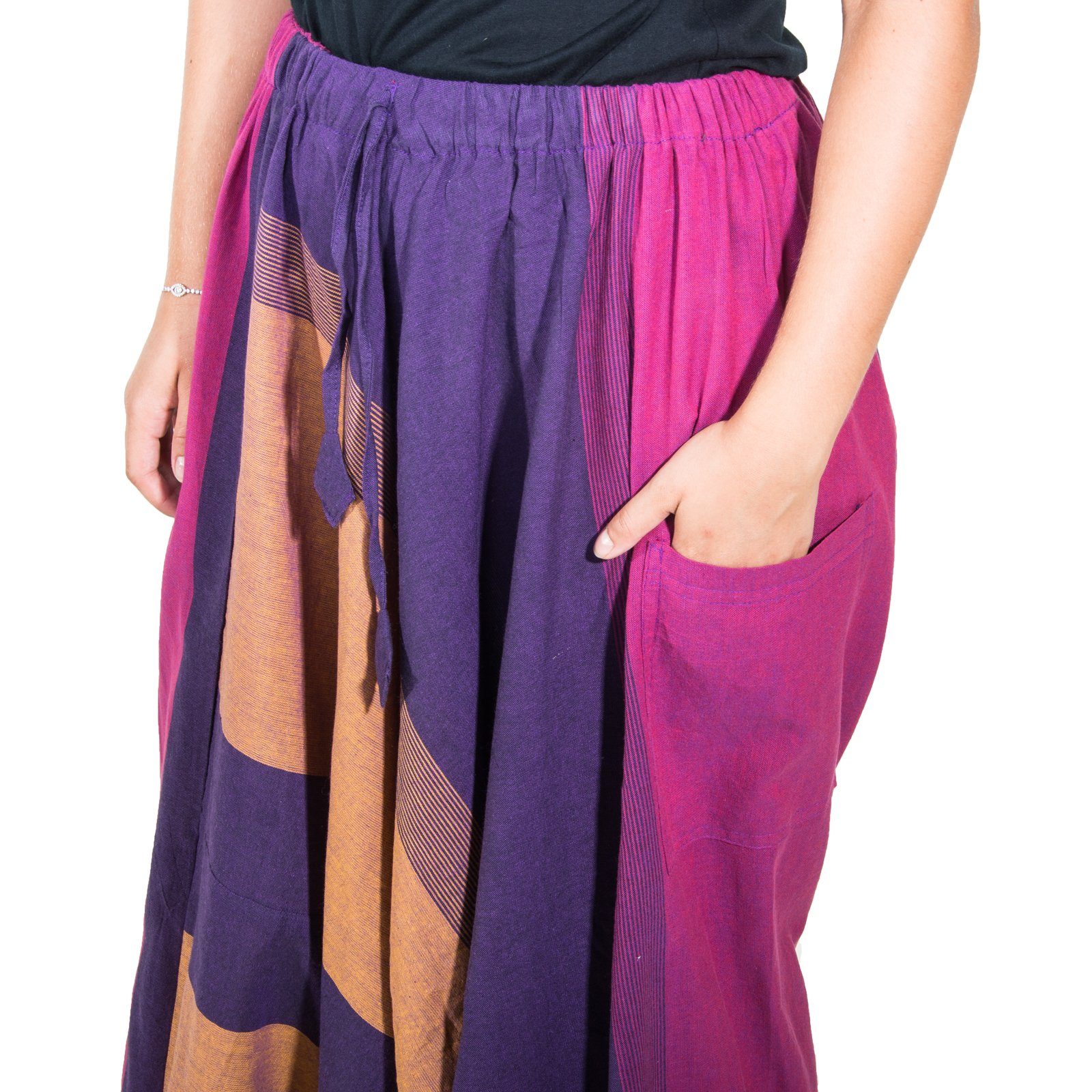 KUNST UND MAGIE Haremshose Unisex Haremshose onesize Bunt Hippie Goa Boho Baggy Pluder-Hose – Bild 5 von 5