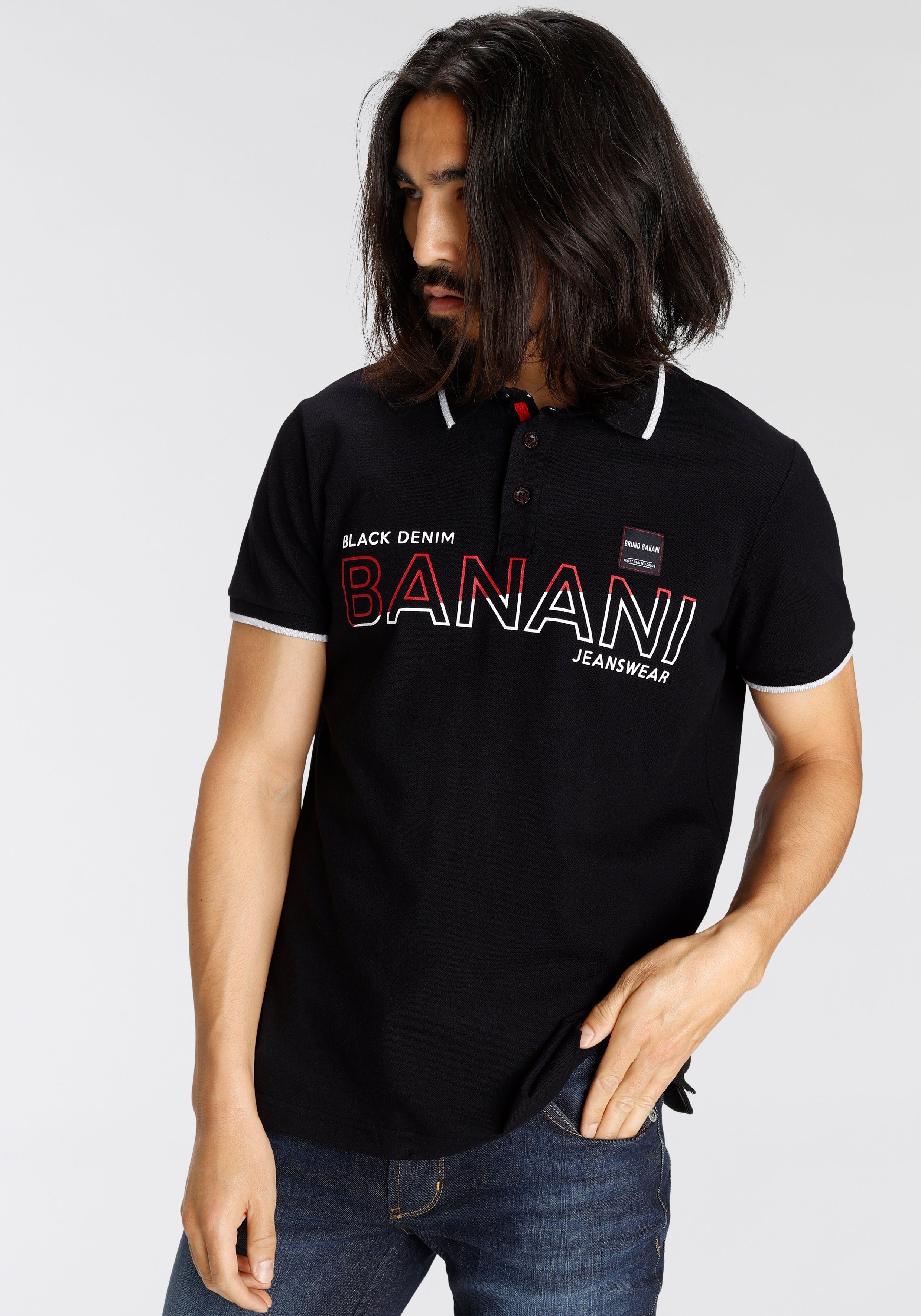 Bruno Banani Poloshirt schwarz | V-Shirts