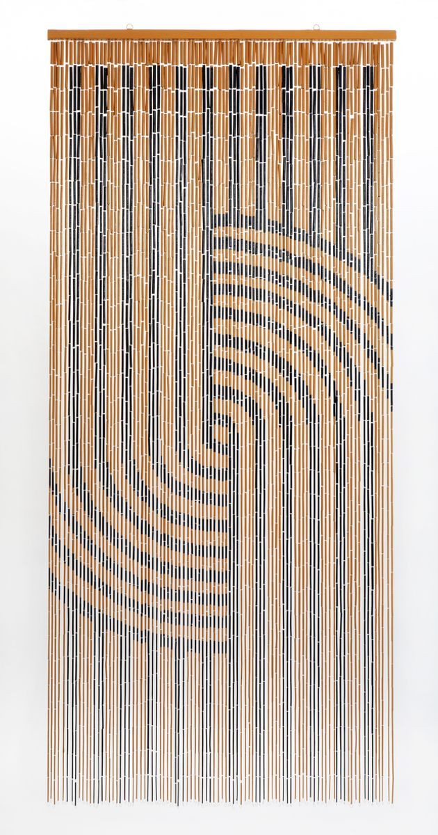 CONACORD Türvorhang Decona Japandi Dekovorhang braun, Ösen, halbtransparent, 90 x 200 cm, Bambus - blickdicht dank hoher Stranganzahl