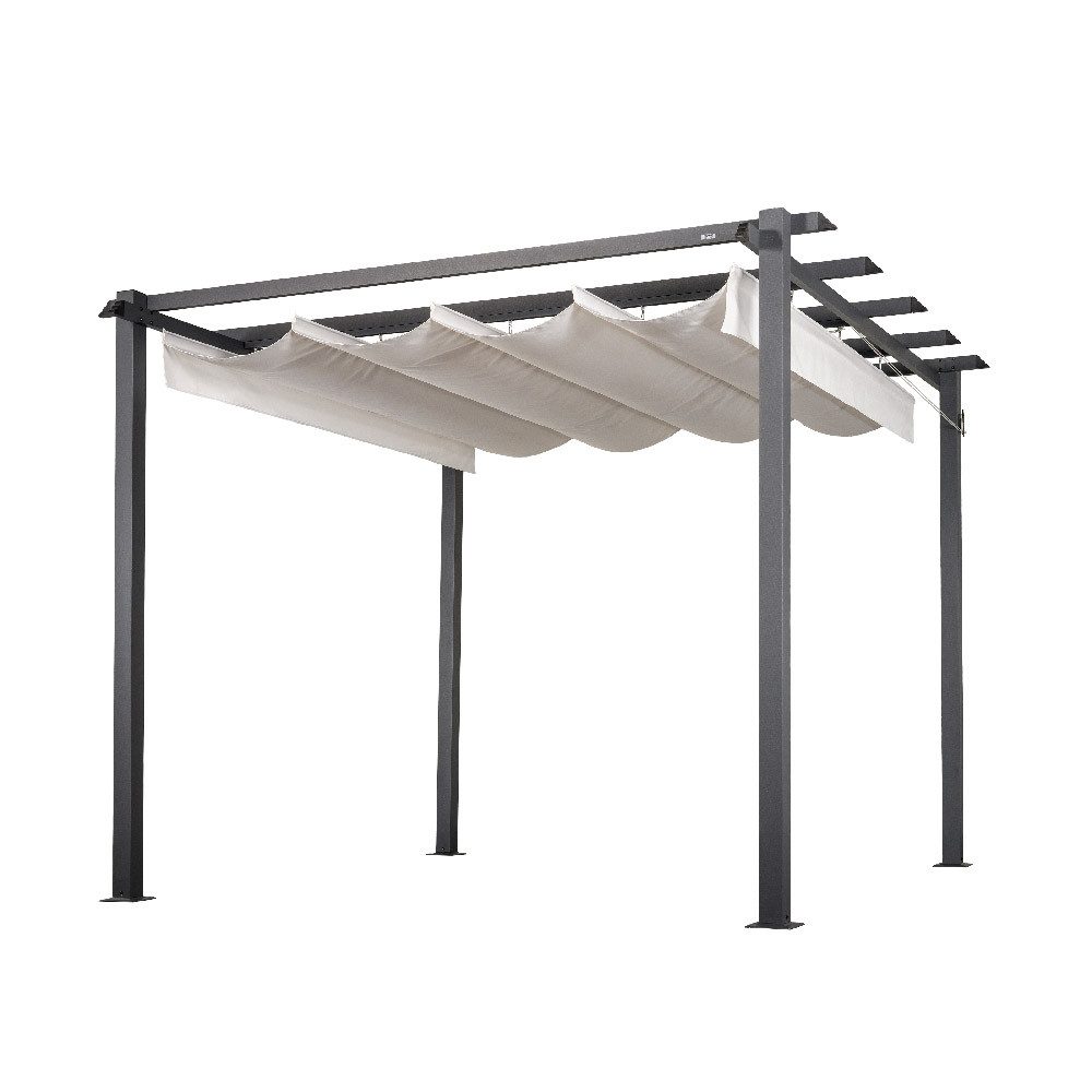 HOME DELUXE Pavillon mit Stoffdach SANTORA, 300 × 300 × 210 cm - freistehend, Terrassenüberdachung