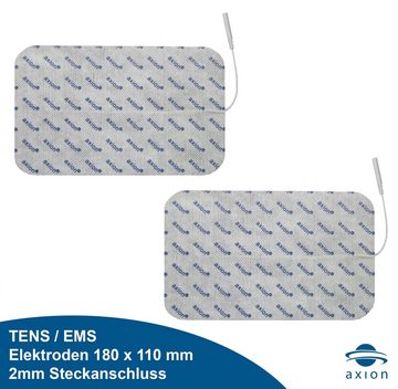 Axion Elektrodenpads passend zu Prorelax, Promed, axion - 18x11cm, 2mm Steckanschluss, 2 St.,selbstklebende TENS EMS Elektroden für TENS EMS Geräte