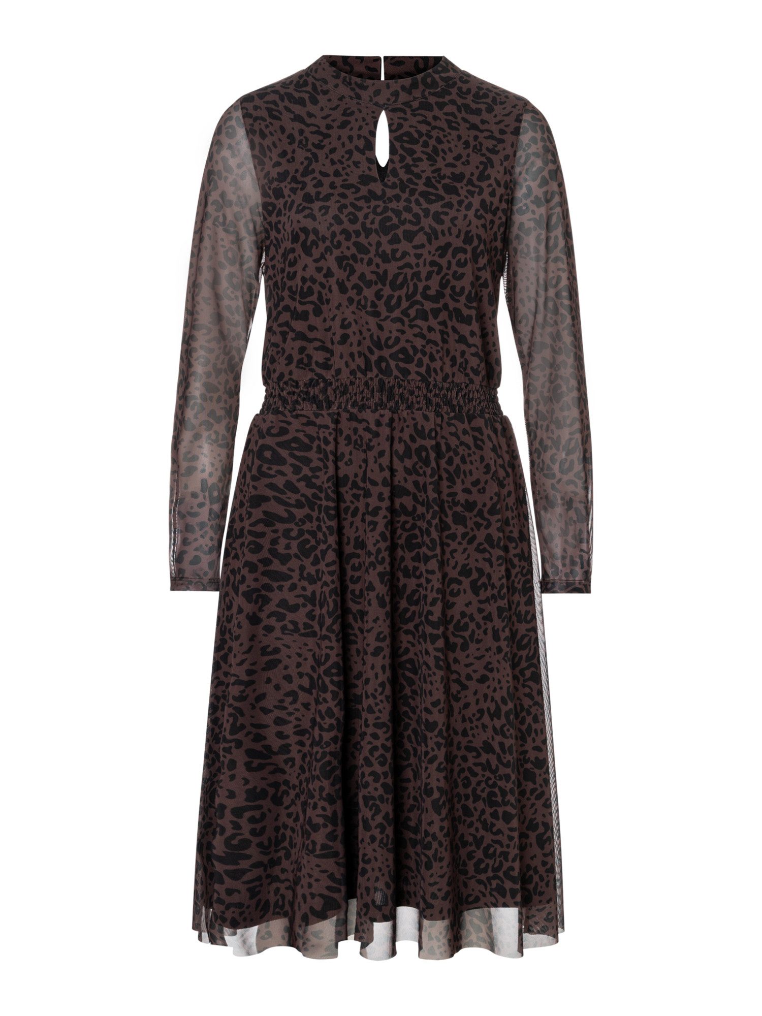MORE&MORE Jerseykleid leichtes, feminines Leo-Meshkleid