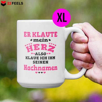22Feels Tasse Verlobte Geschenk Frauen Verlobung Bekannt Geben Für Sie Spruch, Keramik, XL, Made In Germany, Spülmaschinenfest