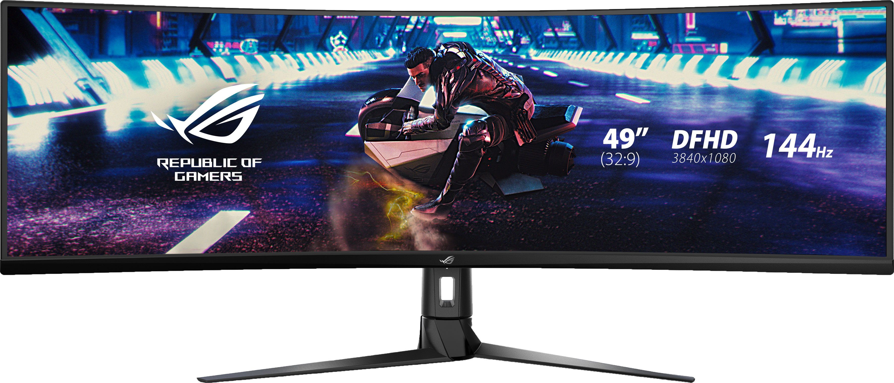 Asus XG49VQ Curved-Gaming-Monitor (124,46 px, Reaktionszeit, Gaming ms Monitor) 3840 VA LED, Hz, 144 HD, 4 1080 Full ", x cm/49