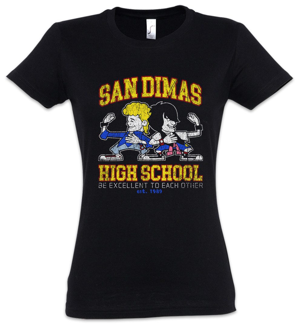 Urban Backwoods Print-Shirt San Dimas High School Damen T-Shirt Bill & Ted's Symbol Adventure Logo (1-tlg) Verrückte Reise Cartoon