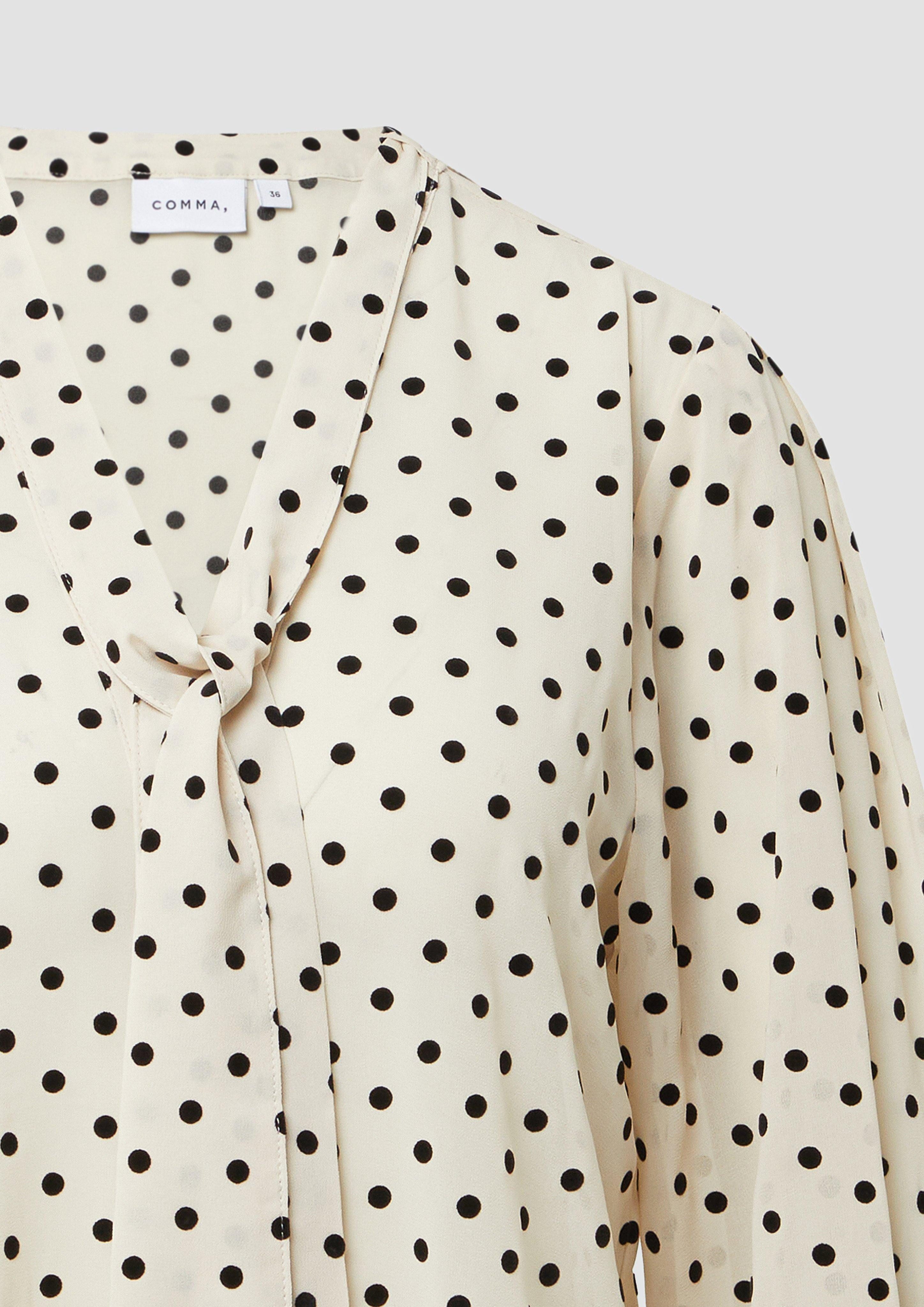 comma Langarmbluse Semitransparente Chiffonbluse mit Polka günstig online kaufen