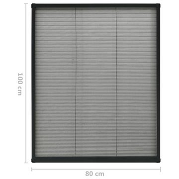 vidaXL Insektenschutz-Fensterrahmen Insektenschutz-Plissee für Fenster Aluminium Anthrazit 80x100cm Fliege