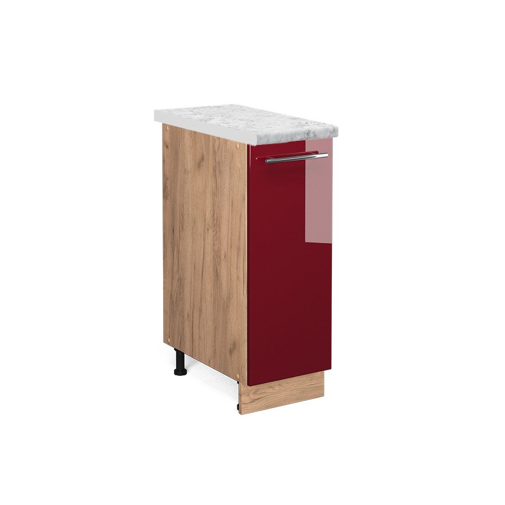 Vicco Apothekerschrank Fame-Line Bordeaux Hochglanz/Goldkraft Eiche 30 cm A günstig online kaufen