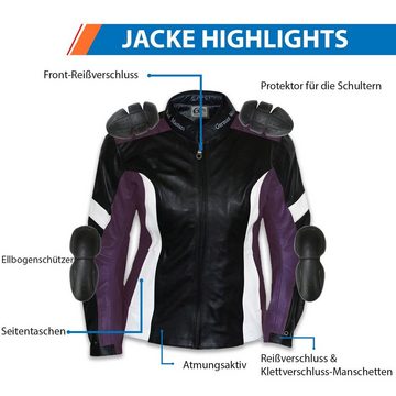 German Wear Lederjacke GW421J Damen Lederjacke Motorradjacke motorradlederjacke