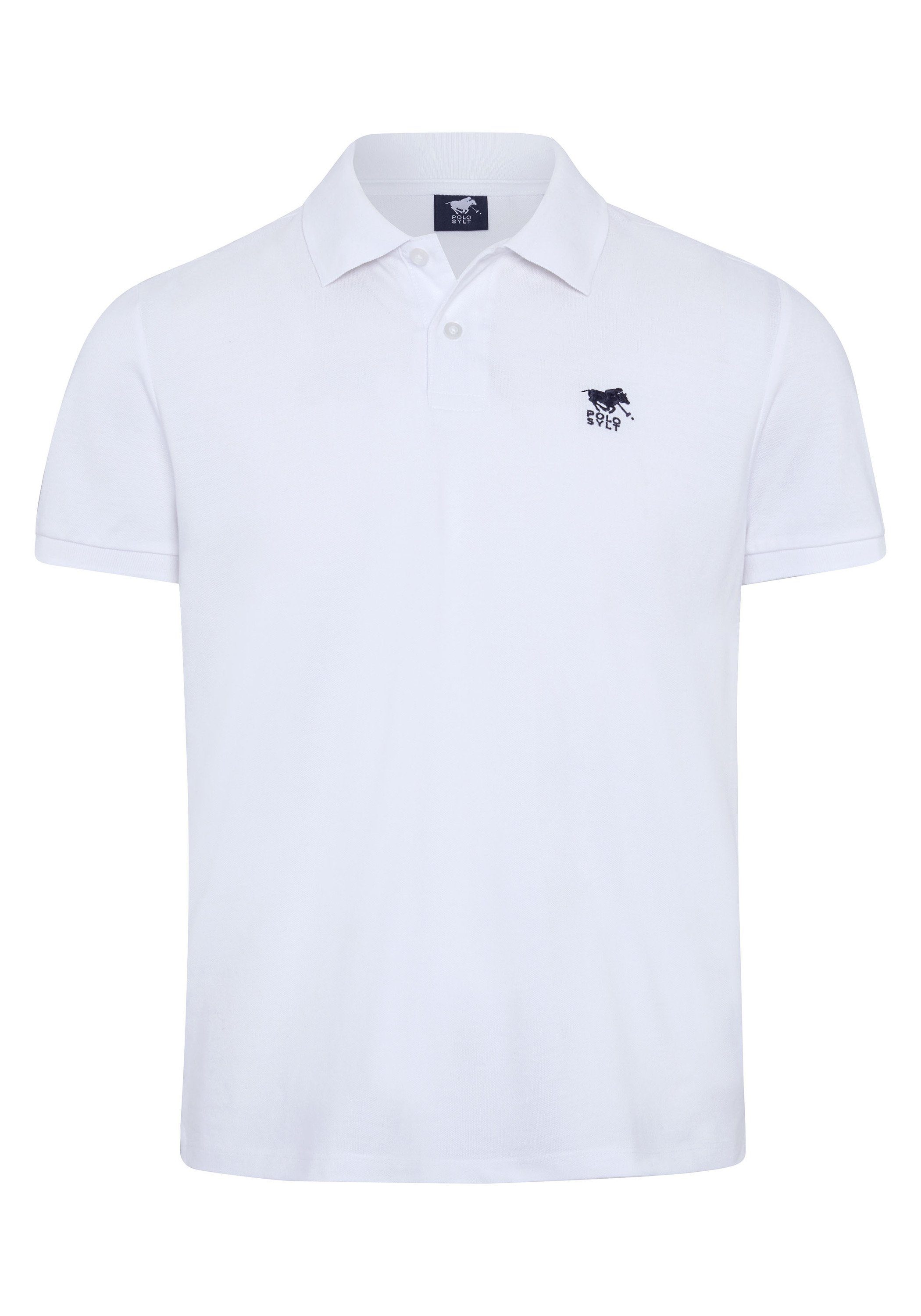 mit Polo Poloshirt White Sylt Logo-Stitching Bright