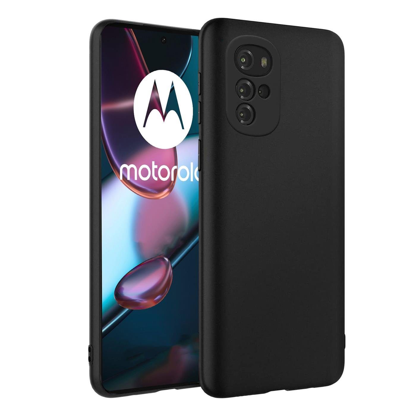 CoolGadget Handyhülle Black Series Handy Hülle für Motorola Moto G22 6,5  Zoll, Edle Silikon Schlicht Robust Schutzhülle für Motorola G22 Hülle