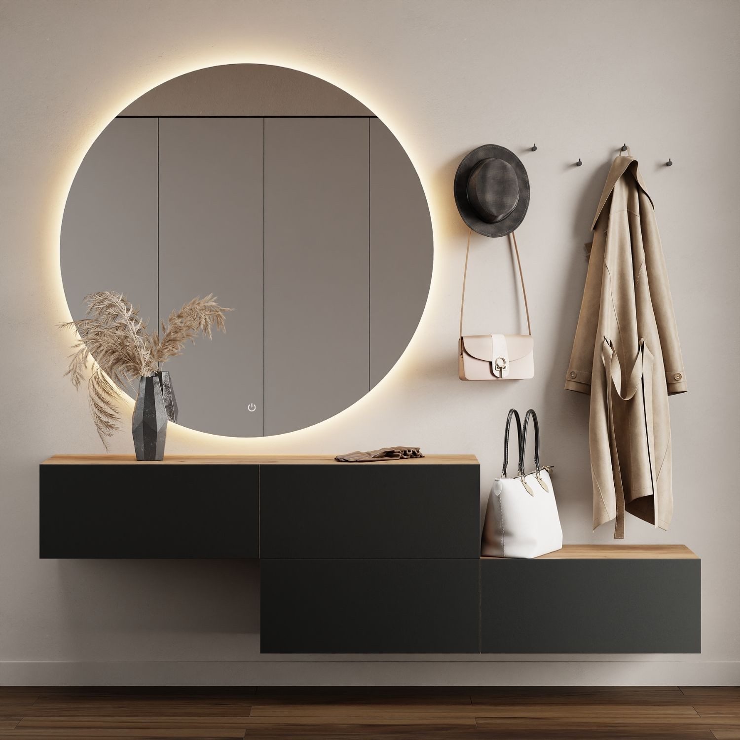 Planetmöbel Garderoben-Set Garderobenschrank Flur 140 cm, günstig online kaufen