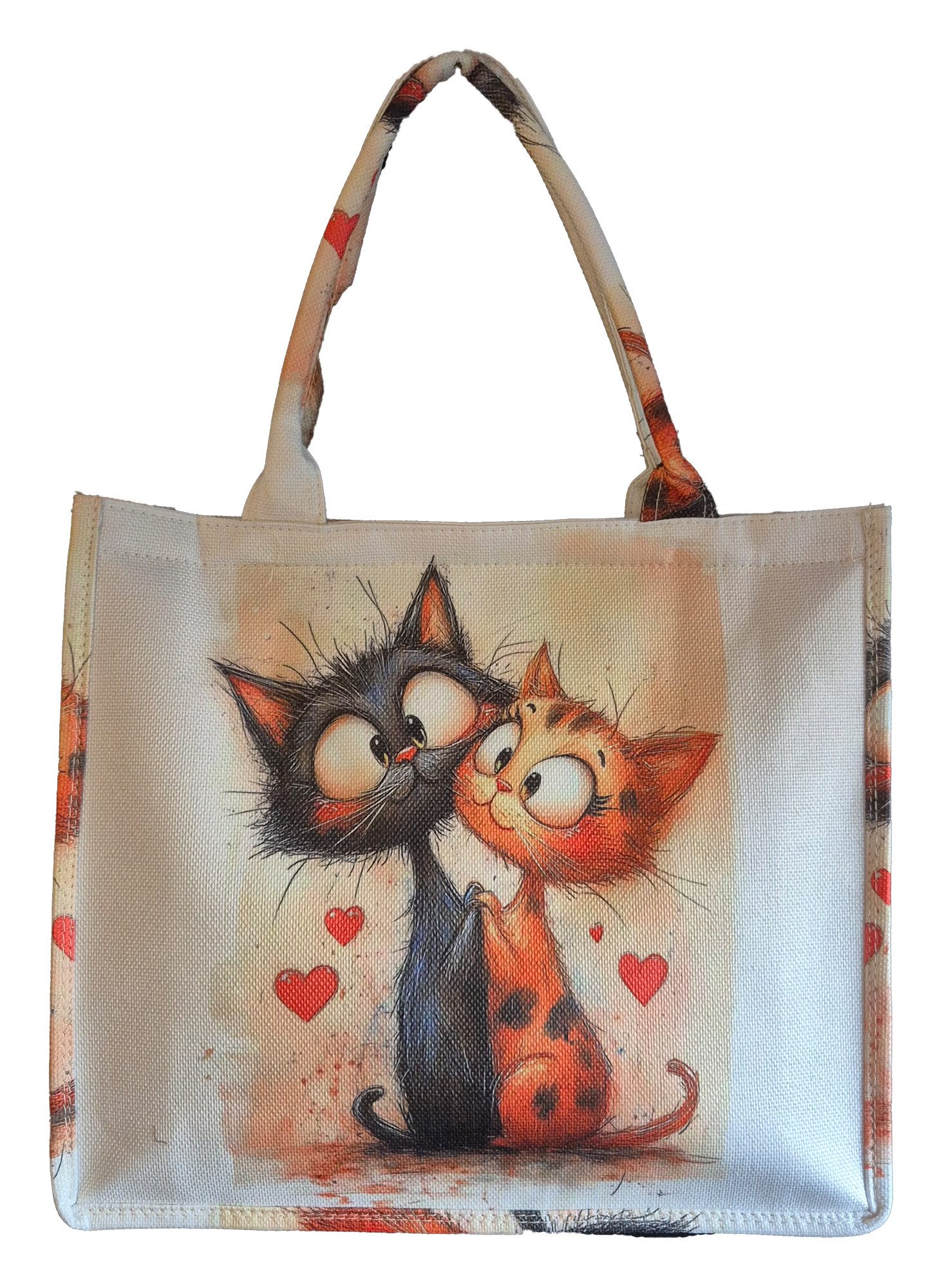 Einkaufszauber Shopper Shoppertasche Freche Katzen - Strandtasche Totebag -, perfekt für jede Katzenbesitzerin