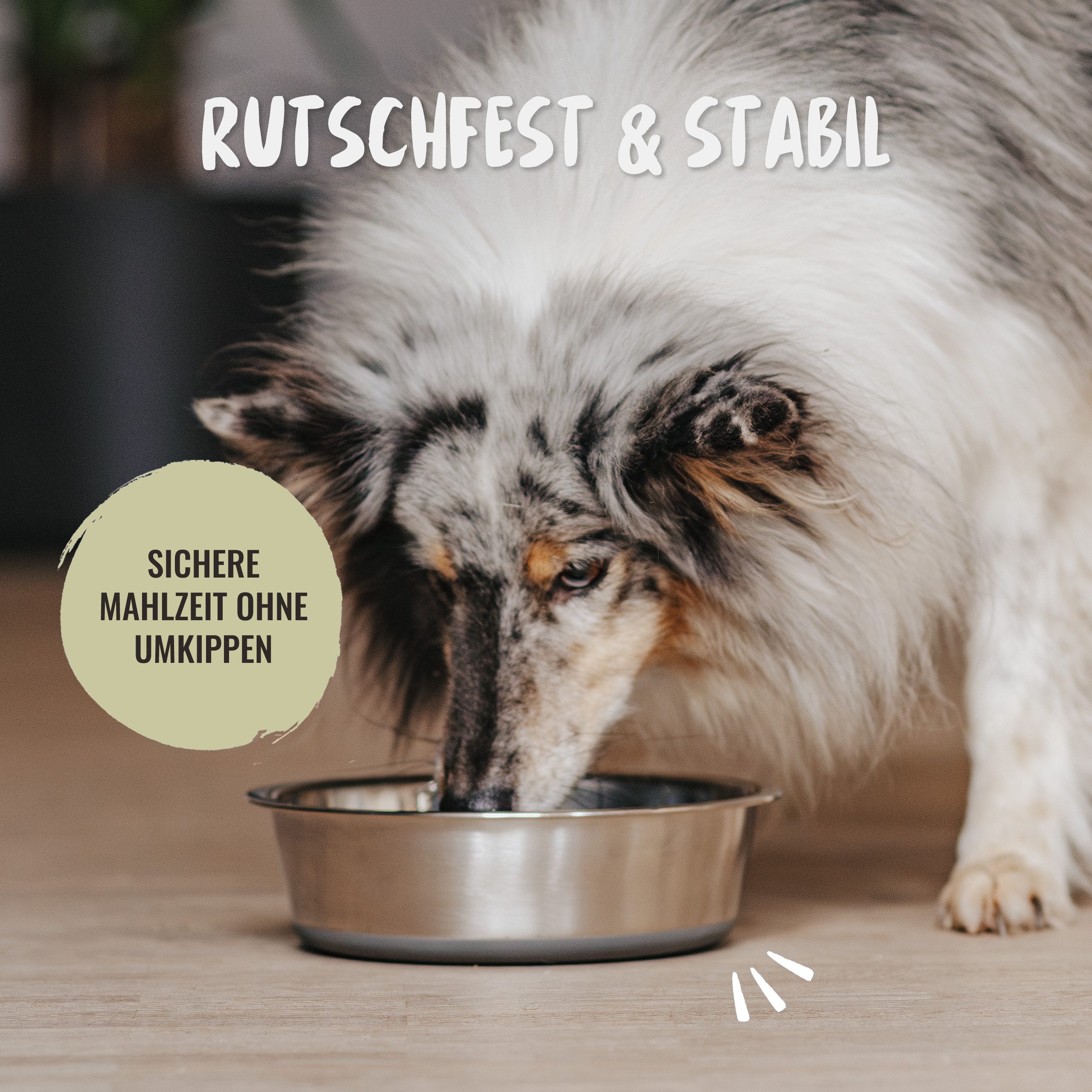 Rudelkönig Futternapf Edelstahlnapf 2x 900 / 1750ml Napfset Hundenapf, Futternapf rutschfest, Edelstahl, Spülmaschinenfester Hundenapf