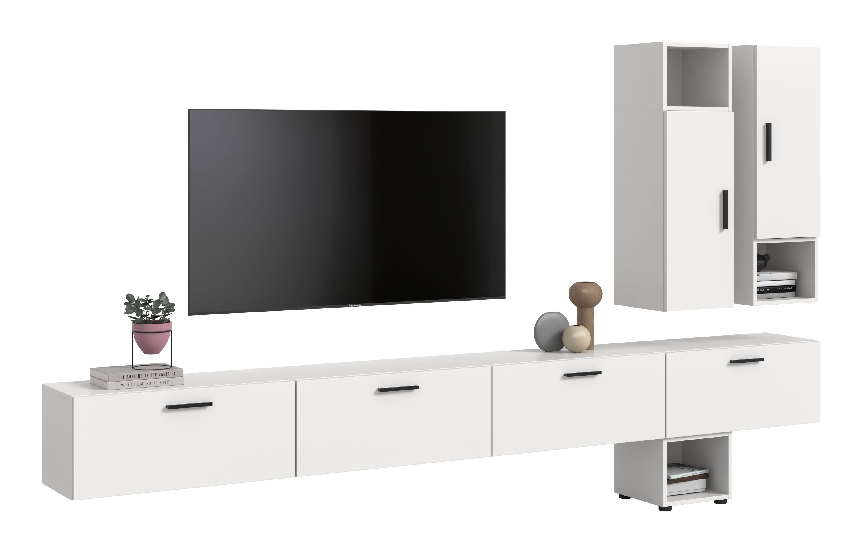 xonox.home Wohnwand The One, in weiß Nachbildung B/H/T: 300x178x34 cm