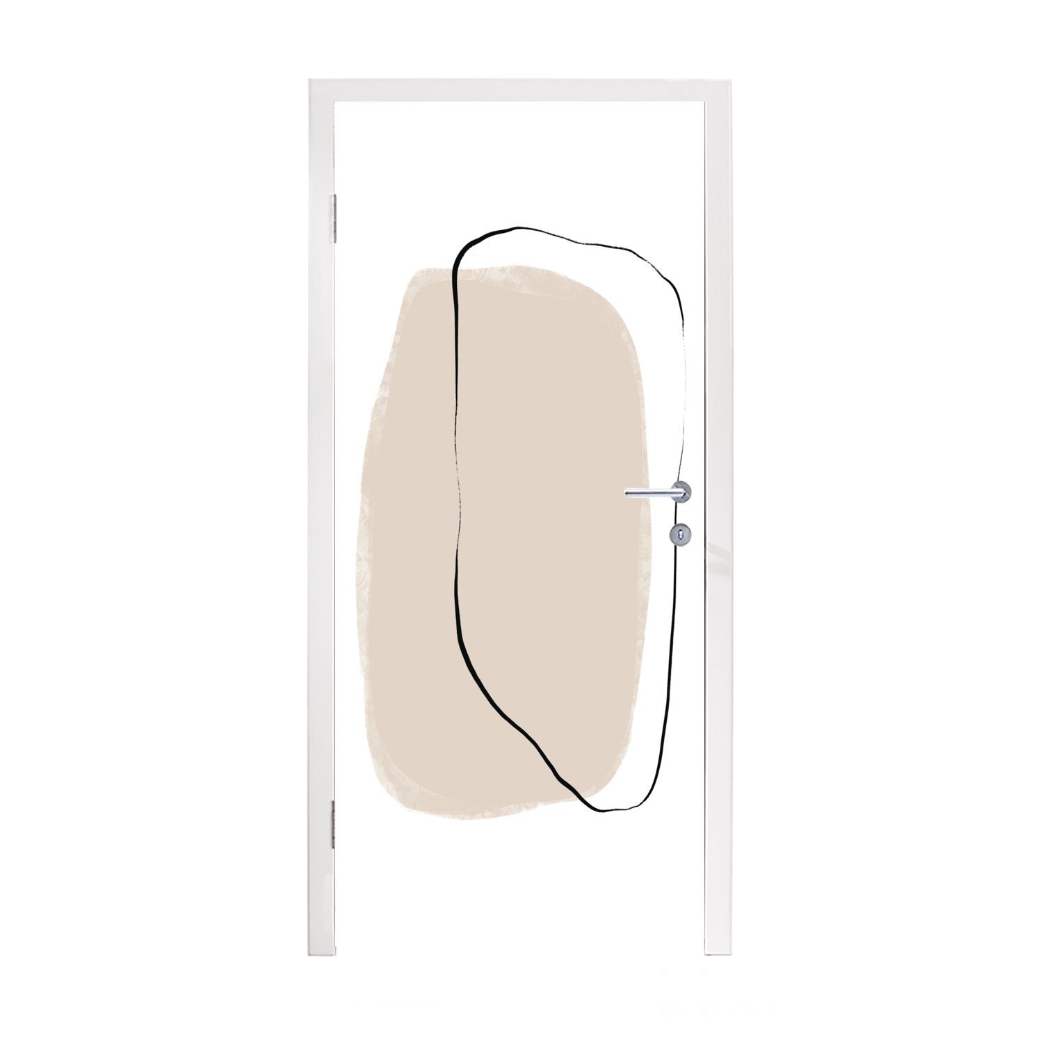 MuchoWow Türtapete Minimalismus - Gestaltung - Pastell, Matt, bedruckt, (1 St), Fototapete für Tür, Türaufkleber, 75x205 cm
