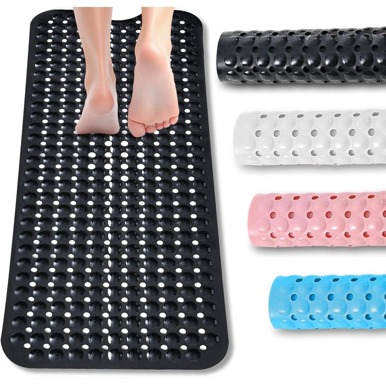LuxusKollektion Wanneneinlage Badewannenmatte rutschfest 100x40cm Schwarz, B: 40 cm, L: 100 cm