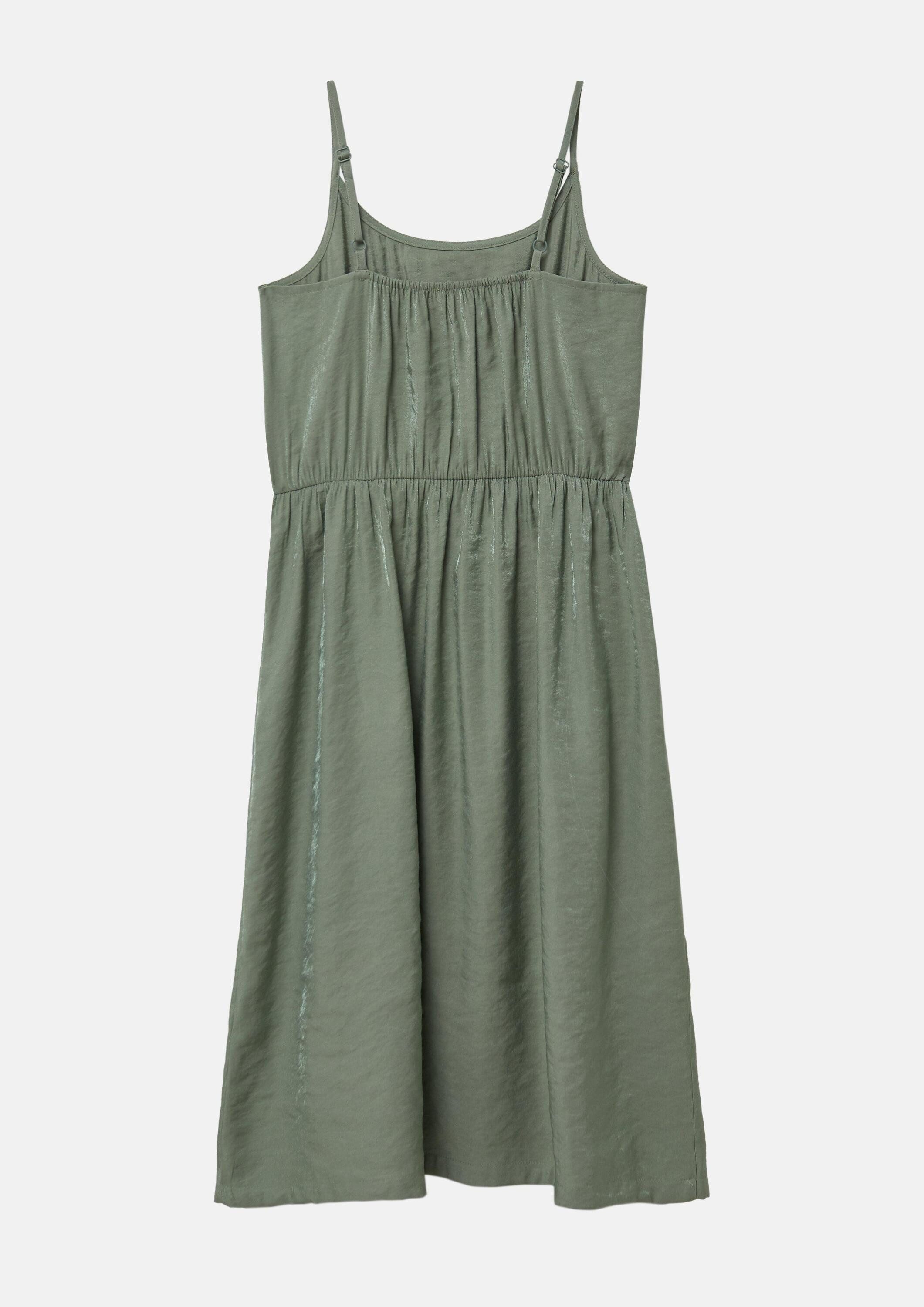 s.Oliver Minikleid Kleid Glänzendes Spaghettiträger-Kleid aus Viskosemix mit elastischer Taille
