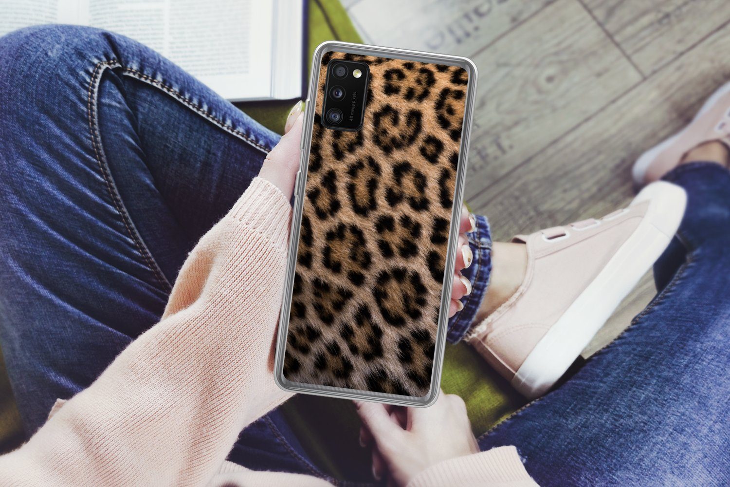 MuchoWow Handyhülle für Samsung Galaxy A41 Panther Druck, Smartphone-Bumper, Print, Handy Schutzhülle Dünn
