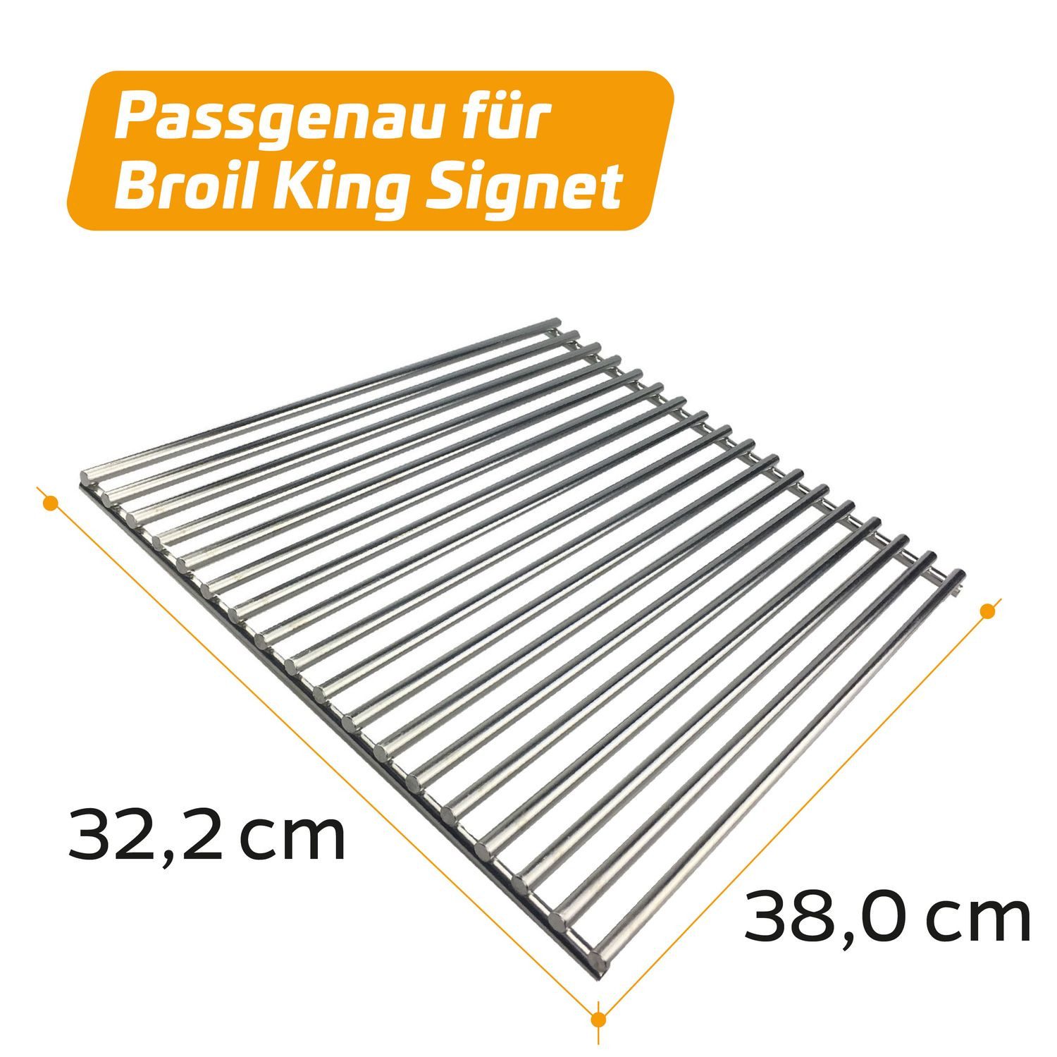 Grillfürst Grillrost Grillfürst Edelstahl Grillrost für Broil King Signet (38 x 32,2 cm)