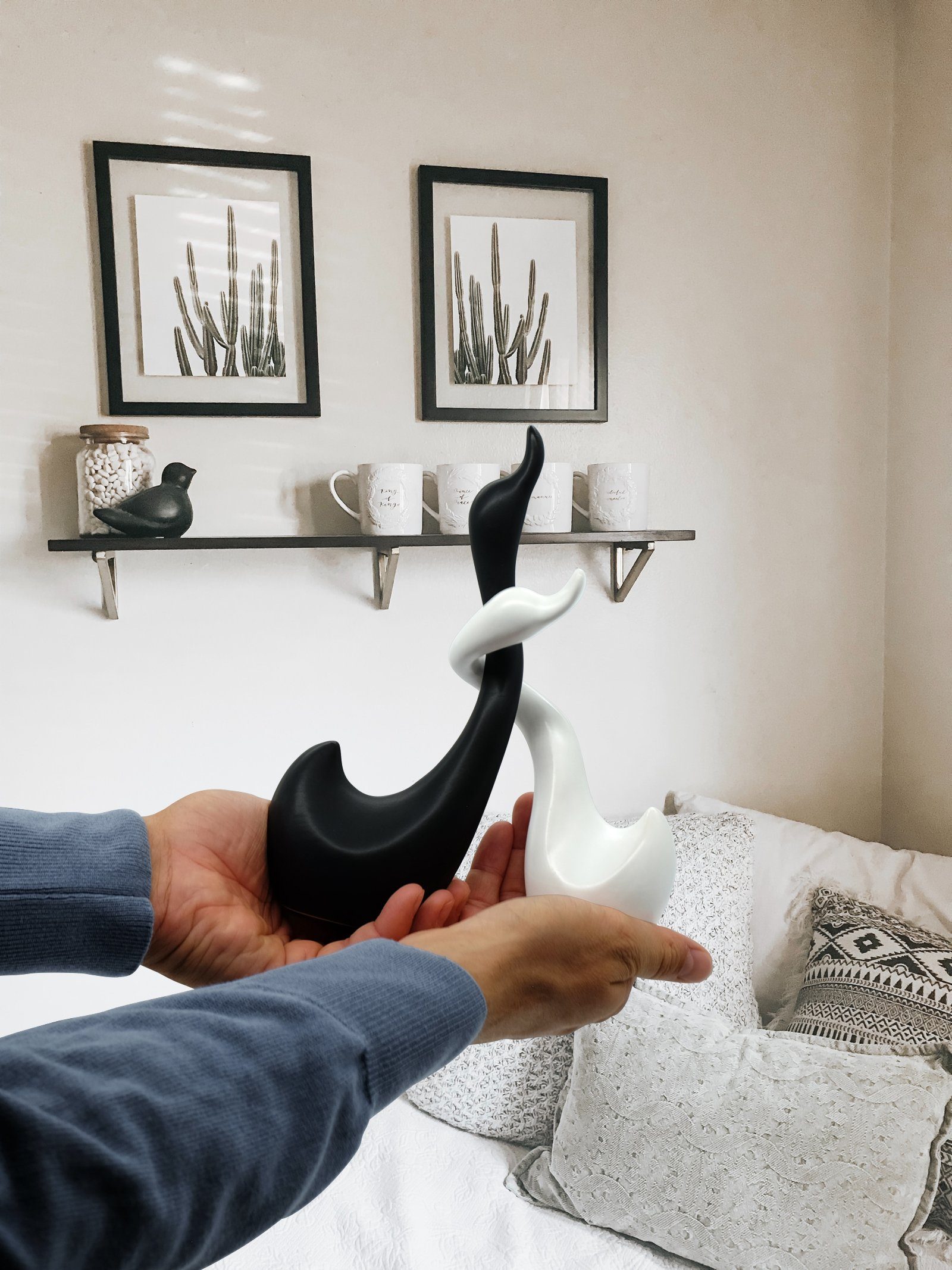 Feinknick Tierfigur Liebevolles Schwanen-Pärchen aus Keramik in schwarz & w günstig online kaufen