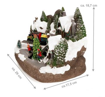 LuVille Weihnachtsdorf im Schnee mit Animation und Licht, Weihnachtsdorf mit Weihnachtszug