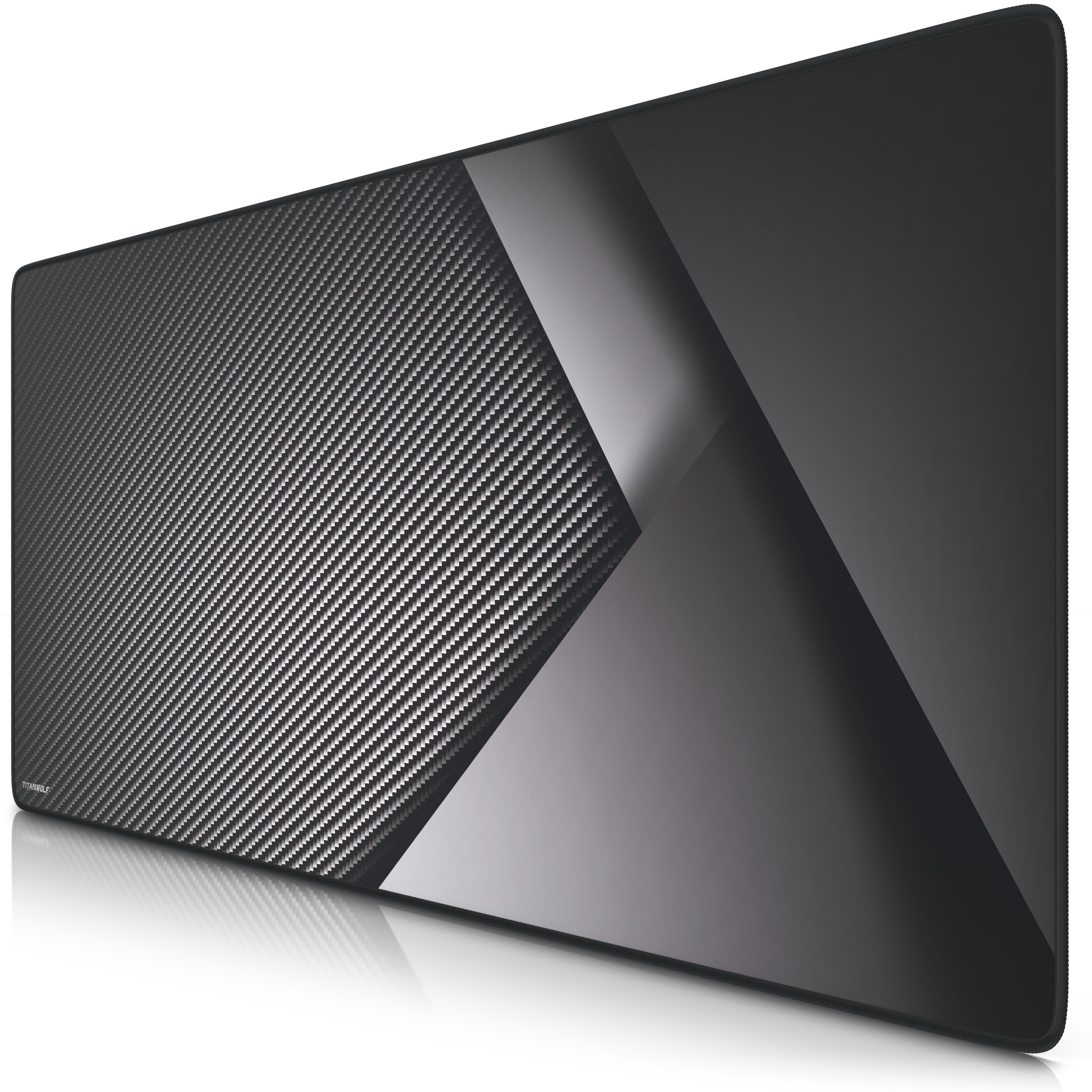 Titanwolf Gaming Mauspad XXL Speed Mousepad 900 x 400 x 3 mm, große Tischunterlage, rutschfest, abwaschbar, Geschwindigkeit & Präzision, Carbon