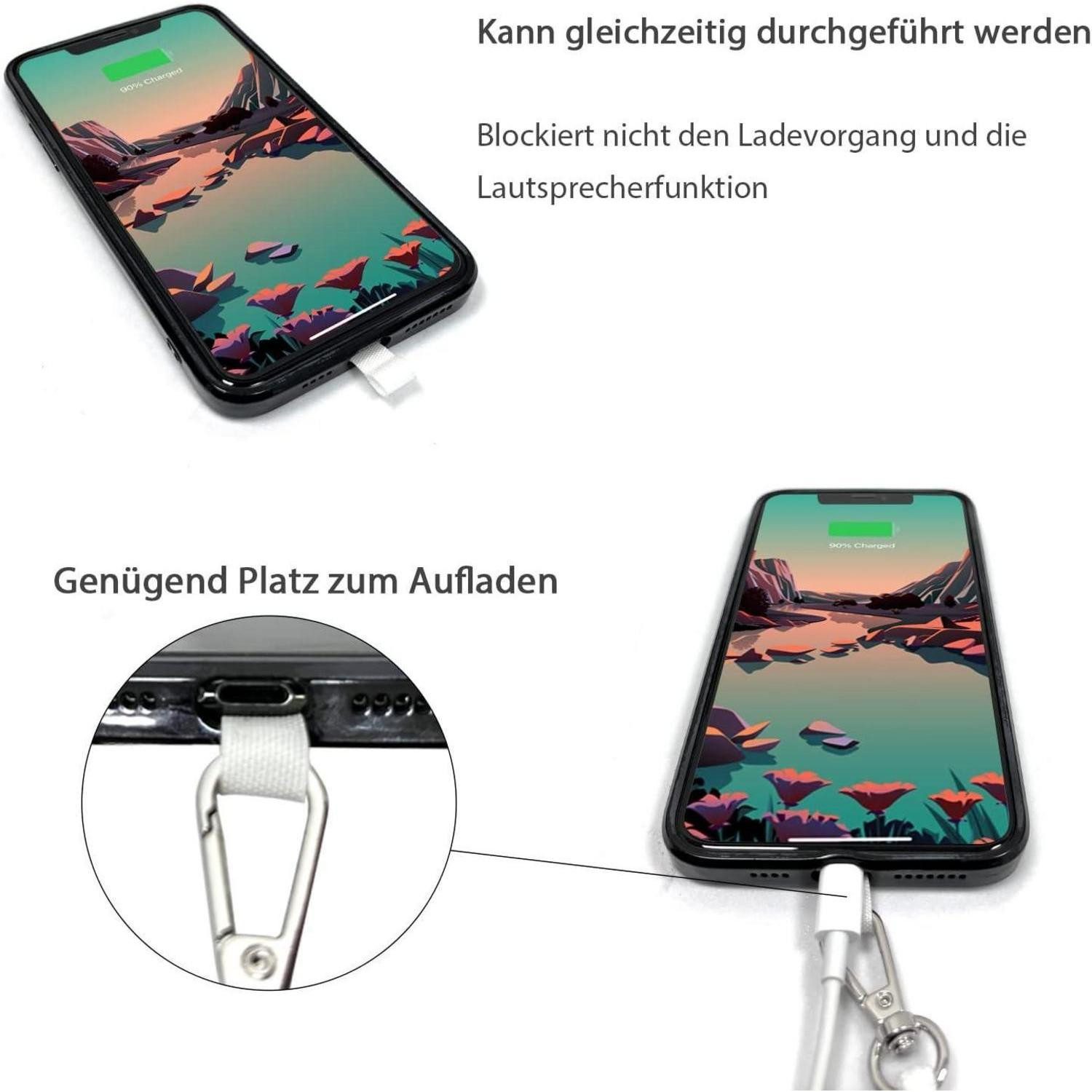 LuxusKollektion Handytasche Handyband Universal Umhängen Smartphone Kette Hülle Schwarz weiß
