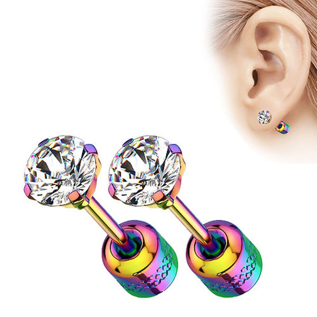 Taffstyle Paar Ohrstecker Ohrringe Edelstahl Stecker günstig online kaufen