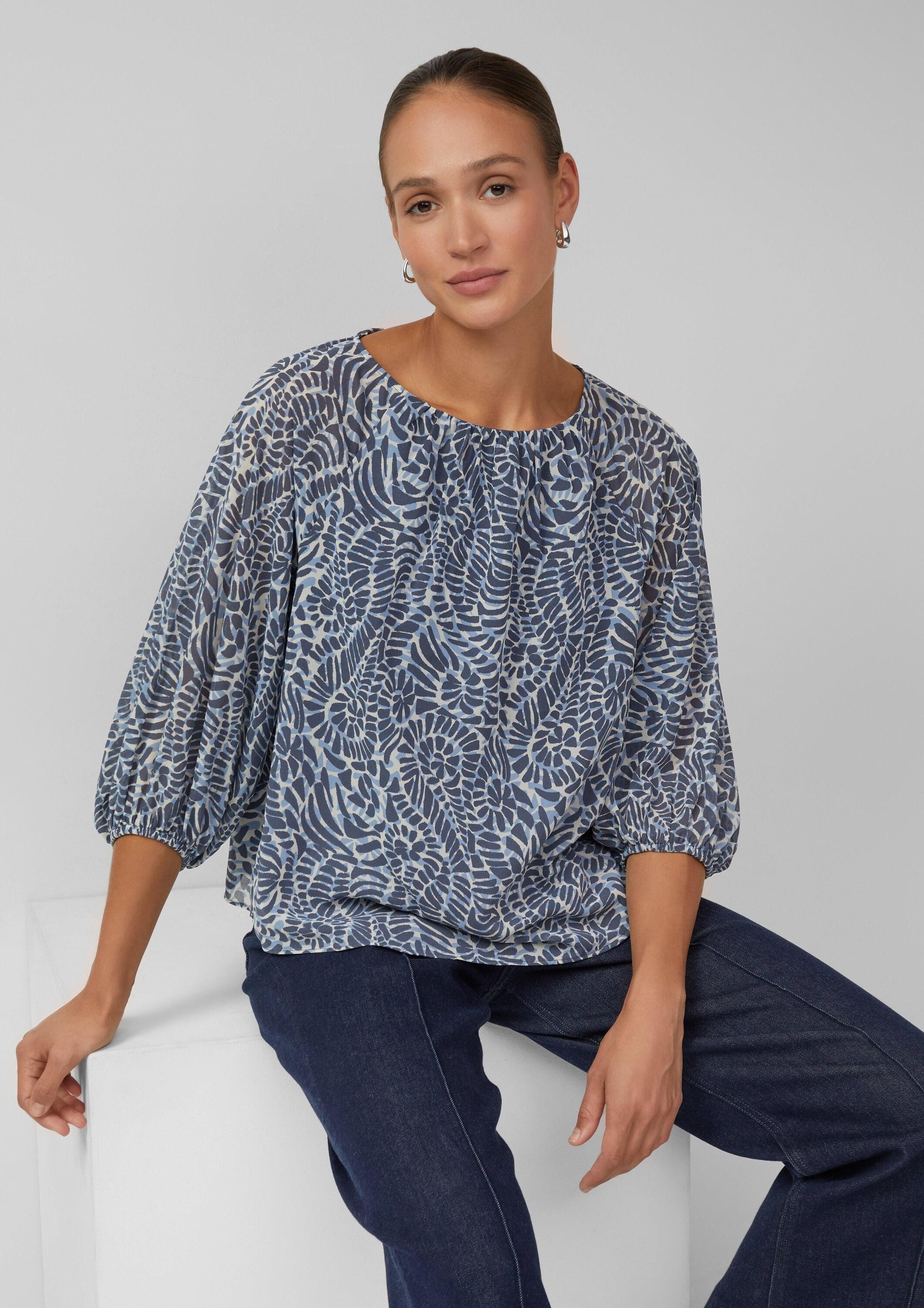 s.Oliver Langarmbluse Bluse Chiffon-Bluse im Relaxed Fit mit Raglanärmeln günstig online kaufen