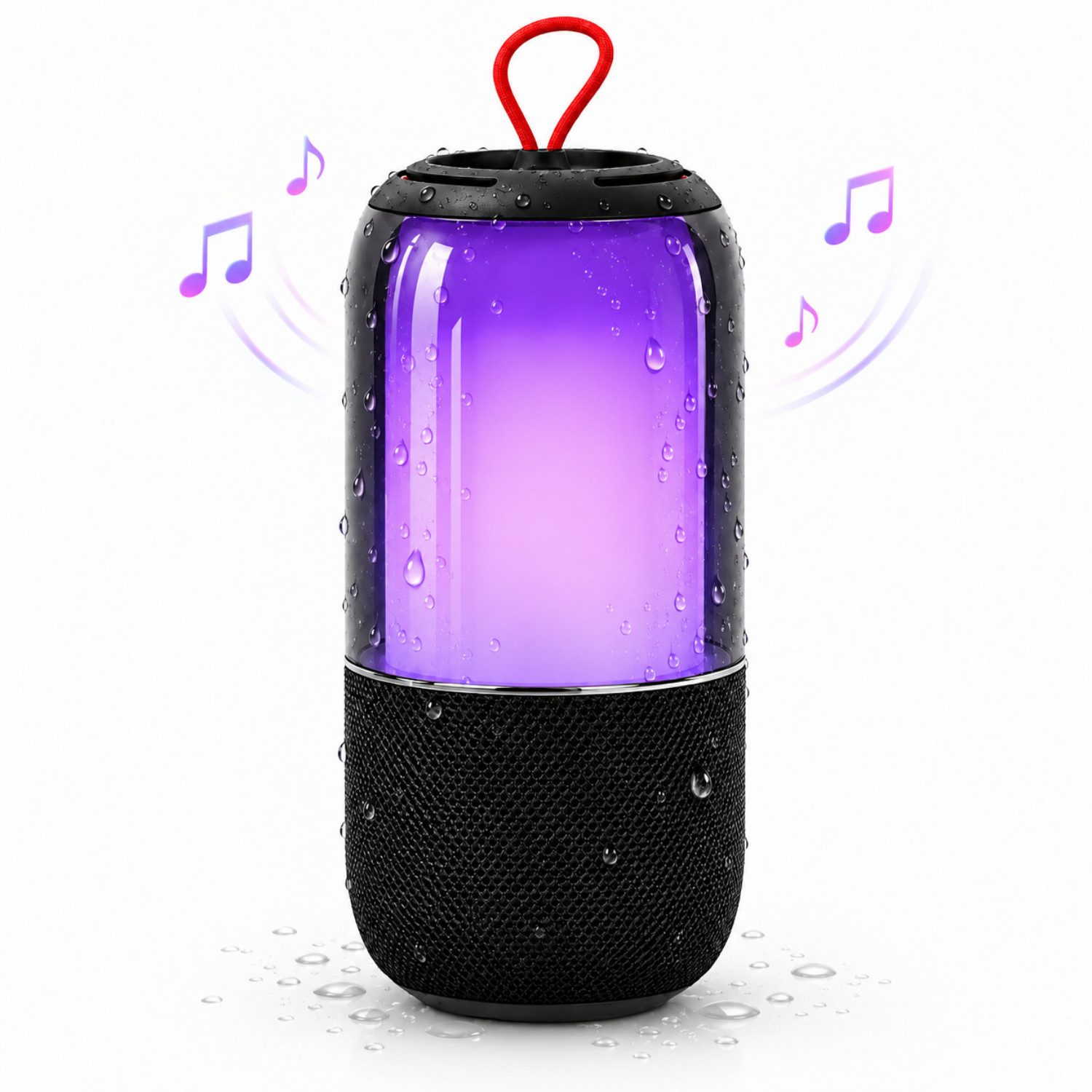 ANYSUN Musikbox, tragbar, Lautsprecher, RGB-Licht, Outdoor,1500 mAh Akku, Bluetooth-Lautsprecher 1.0 (Bluetooth 6,0, 5 W, 1Stuck,Bluetooth,Party-Lautsprecher,Geeignet für Wanderungen im Freien)