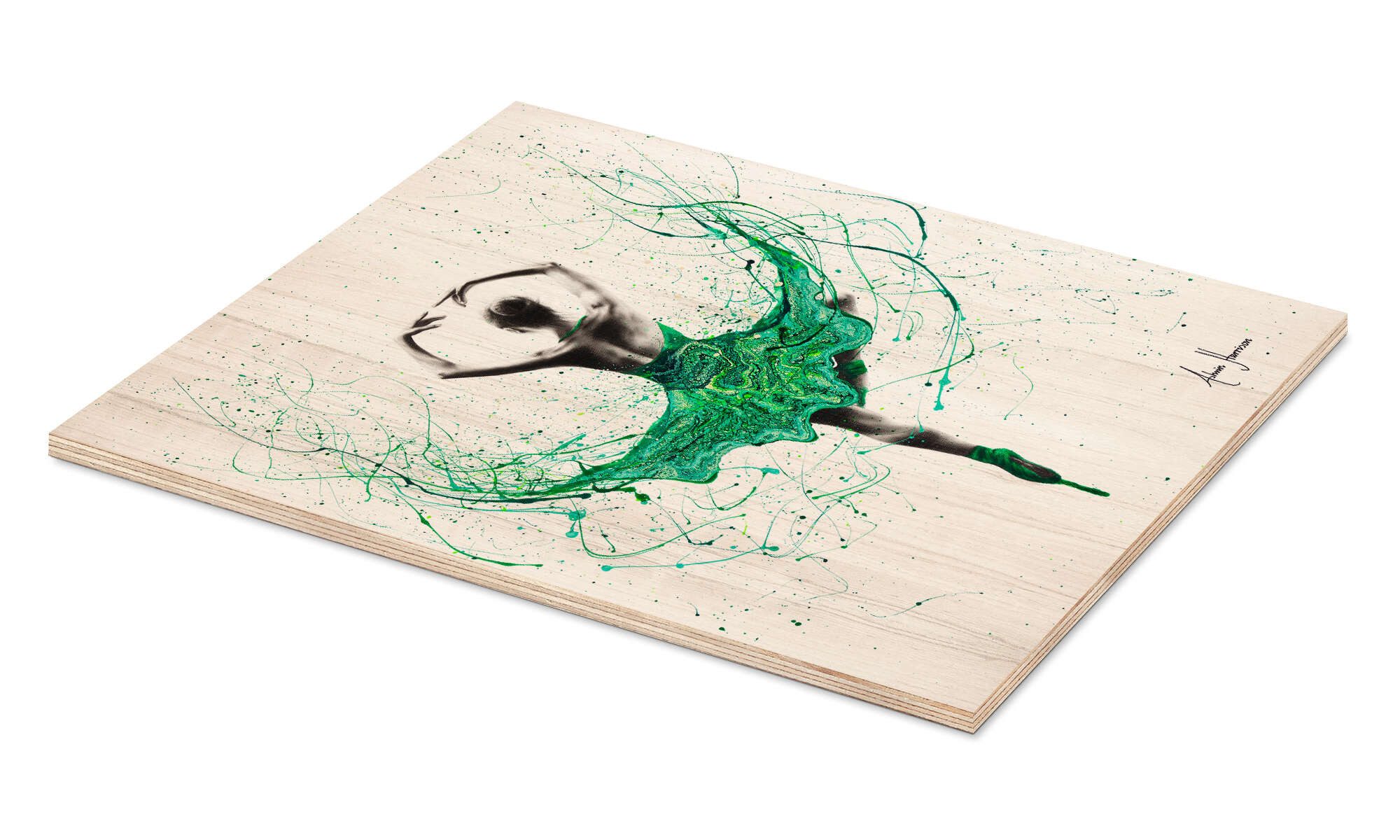 Posterlounge Wandbild Balletttänzerin in Smaragd, Ashvin Harrison 2016-2022 Collection, erhältlich als Poster, Leinwandbild, Wandsticker oder Acrylglasbild