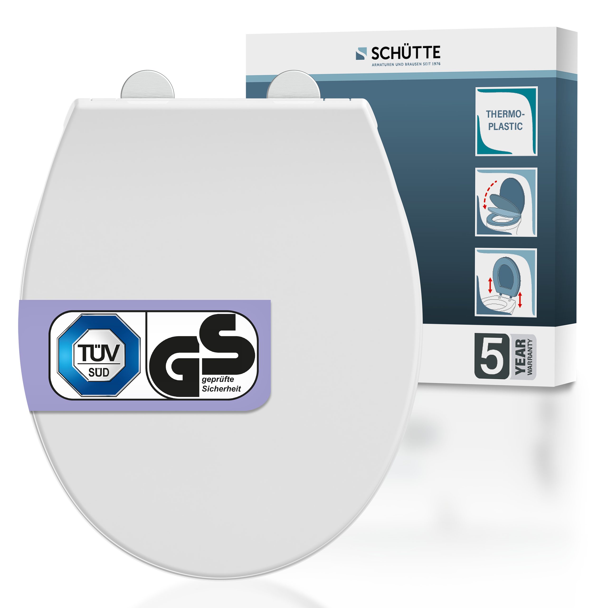 Schütte WC-Sitz WHITE PREMIUM, Thermoplast, Absenkautomatik, Schnellverschl günstig online kaufen