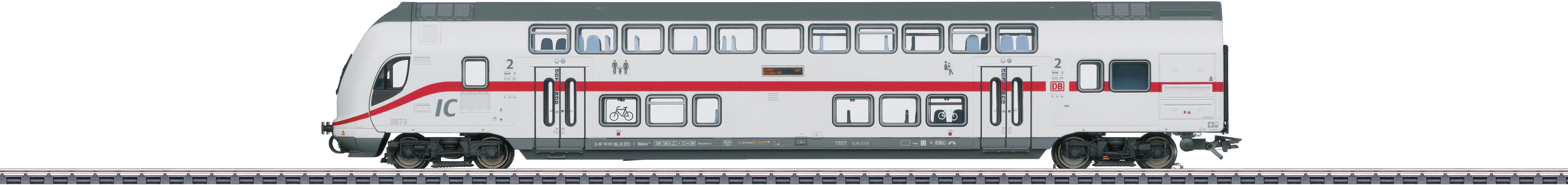 Märklin Personenwagen IC2 Doppelstock-Steuerwagen DBpbzfa 668.2, 2. Klasse - 43488, Spur H0, Made in Europe