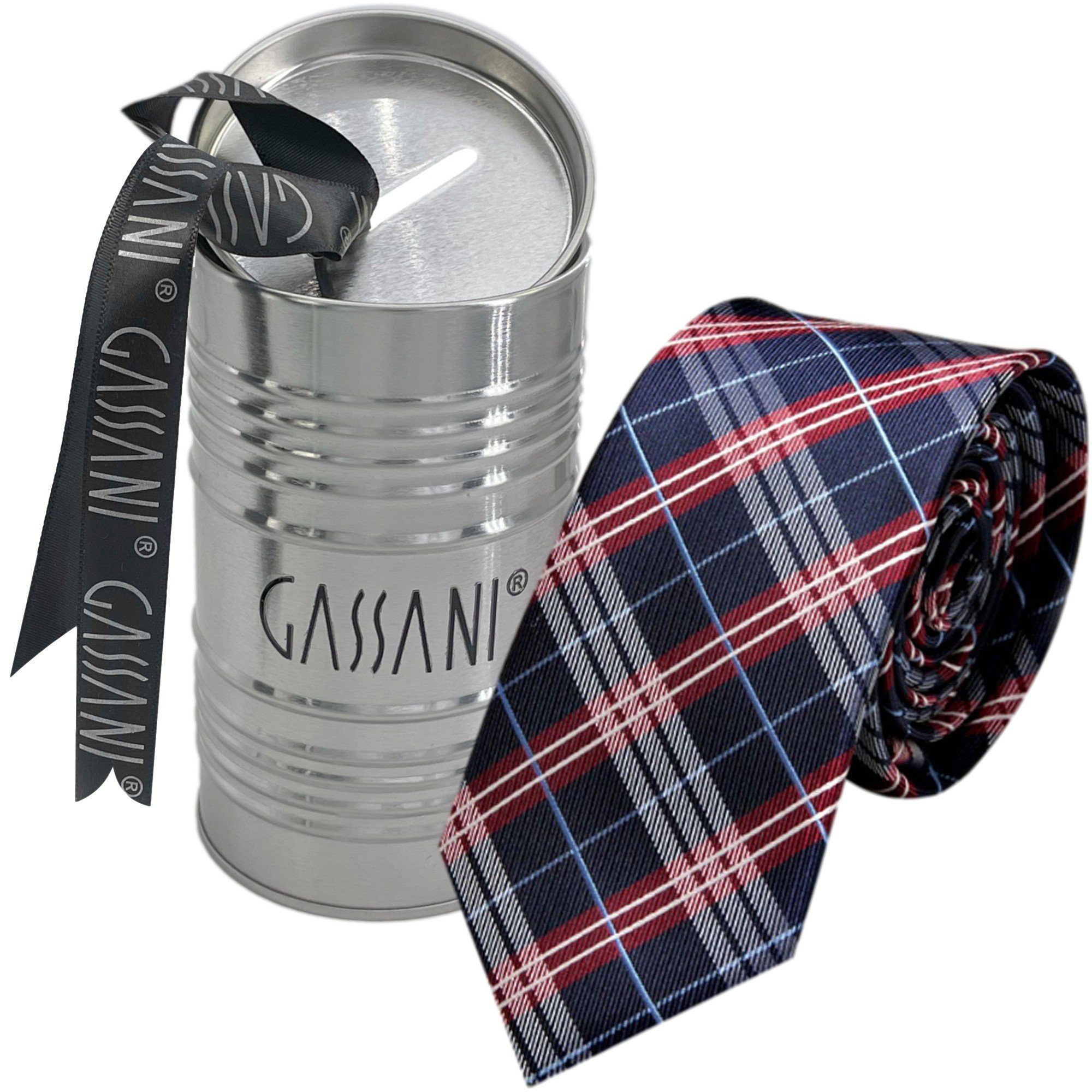 Geschenkverpackung) Sakko Streifen, Herren-Schlips Dunkles Slim Schotten-Karo, Businesskrawatte, Schmal Himmelblau GASSANI Weiß Plaid, mit Anzug inkl Tartan, Dunkel-Rot 2-St., Weinrot Dose Seide-Touch Karo zum Stahlblau Feinen Glencheck-Design, In Kariert Männer Binder, Bordeaux-Rot Navy-Blau Blech-Spardose, Karomuster, Retro Blau Geschenk-Box (Set, Hell-Blau Krawatte