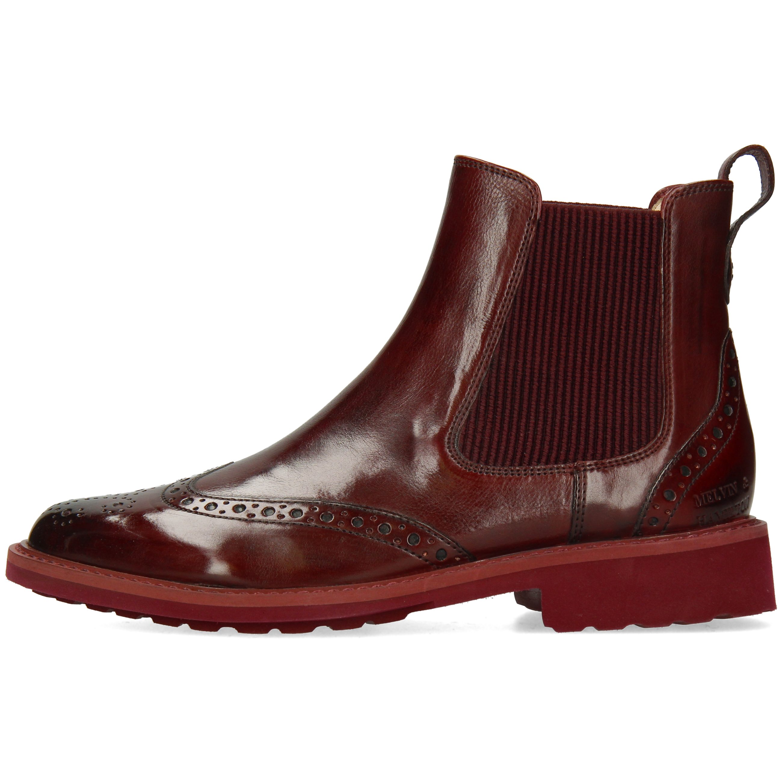 & Burgundy Selina Ribbed Monza 29 Melvin Elastic Stiefelette Hamilton