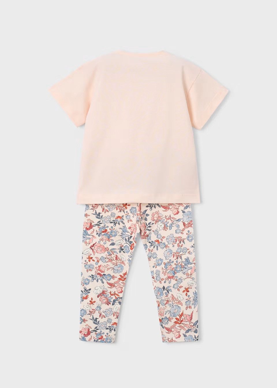 Mayoral Shirt & Leggings Mädchen Set aus T-Shirt und Leggings mit Blumenprint, lachsfarben