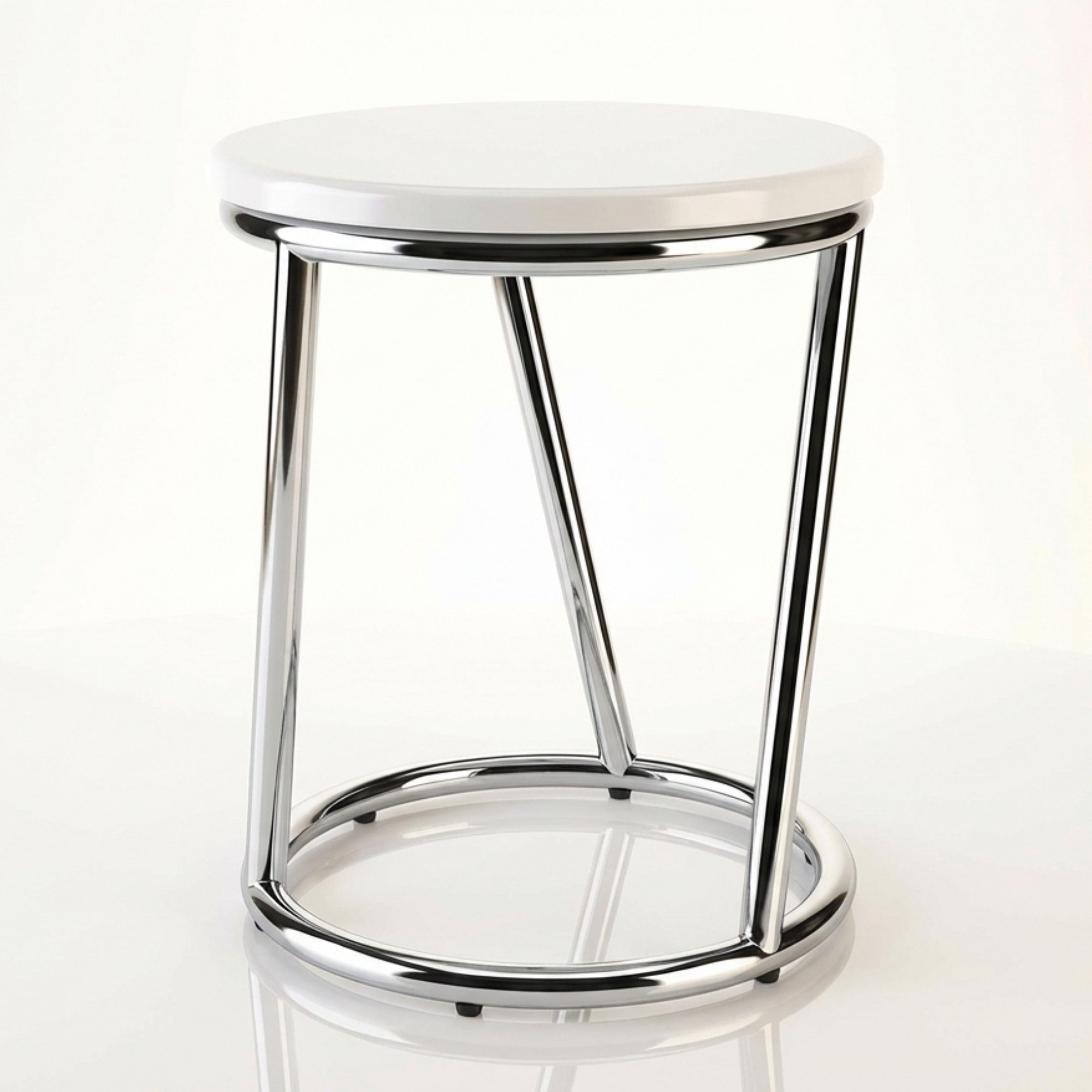 Libaro Dusch- und Badhocker SALINA Badhocker belastbar bis 150 kg weiß modern Barhocker-Design, belastbar bis 160 kg, hoch und sehr stabil, Gestell Metall chrom rund