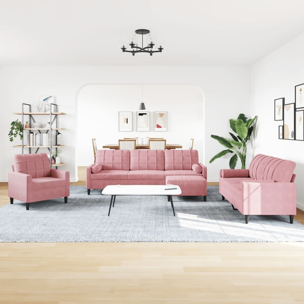 vidaXL Sofa 4-tlg. Sofagarnitur mit Kissen günstig online kaufen